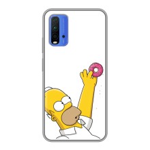 Чехол с Симпсонами для Xiaomi Redmi 9T (VPrint) (Гомер с пончиком)