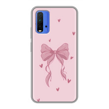 Чехол банты для Xiaomi Redmi 9T – Бант на розовом