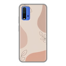 Чохол квітковий дизайн для Xiaomi Redmi 9T – Кориневий фон