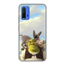 Чехол с мультфильмом Шрек на Xiaomi Redmi 9T – Шрек и осел