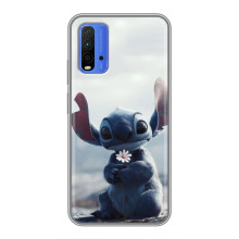 Чехол с рисунком Стич для Xiaomi Redmi 9T – Стич с цветочком