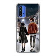 Чехол с дизайном Венздей 2 на Xiaomi Redmi 9T (Уэнсдей и Тайлер)