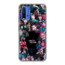 Чохол Гра в кальмара для Xiaomi Redmi 9T – Колаж гра кальмара