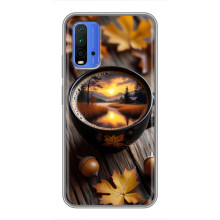 Чохол з унікальним дизайном 'Осінь з кавою' для Xiaomi Redmi 9T – Темна кава