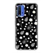 Чохли з тематикою "КВІТИ" на Xiaomi Redmi 9T (цвітіння на чорному)