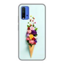 Чохли з тематикою "КВІТИ" на Xiaomi Redmi 9T (Квітка-морозиво)