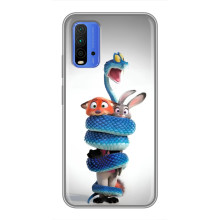 Силіконовий чохол з принтом Зоотрополіс для Xiaomi Redmi 9T – Змія Зоо