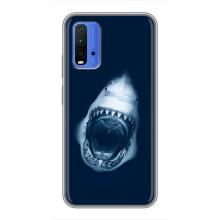 Силиконовый бампер с картинкой животных для Xiaomi Redmi 9T (Пасть Акулы)