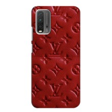 Текстурный Чехол Louis Vuitton для Редми 9т – Красный ЛВ