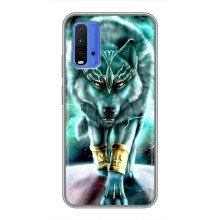 Защитные чехлы для Редми 9Т (AlphaPrint) (ХИТ продаж) ВОЛК (Яркий волк)