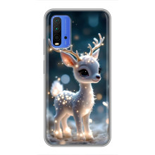 Яркий чехол для Xiaomi Redmi 9T с Зимними Оленятами (Блистающий оленёнок)
