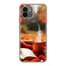 Чехол с уникальным дизайном «Осень с кофе» для Xiaomi Redmi A1 Plus – Кофе и дождь