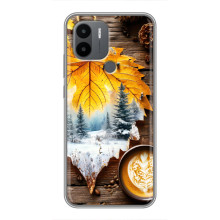 Чехол с уникальным дизайном «Осень с кофе» для Xiaomi Redmi A1 Plus – Осенне-зимнее кофе
