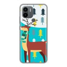 Силиконовый бампер с картинкой животных для Xiaomi Redmi A1 Plus (Олень с шарфом)