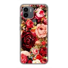 Силиконовый бампер с принтом (цветочки) на Редми А1 Плюс (Букет цветов)