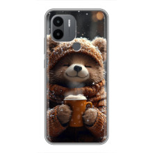 Печатный чехол «Зверята с кофе» для Xiaomi Redmi A1 Plus – Мишка с кофе