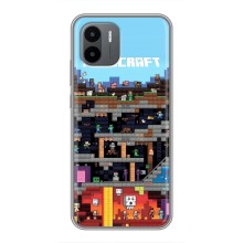 Чехол Майнкрафт на Xiaomi Redmi A1 (AlphaPrint) Minecraft (фон Minecraft)
