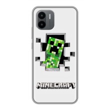Чехол Майнкрафт на Xiaomi Redmi A1 (AlphaPrint) Minecraft (крипер Майнкрафт)