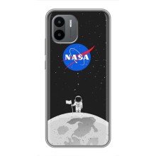 Силиконовый бампер с принтом "Наса" на Xiaomi Redmi A1 – Космонавт NASA