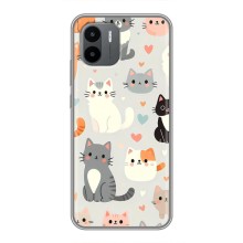Чехол с рисунком кот на Xiaomi Redmi A1 (Коллаж котов)