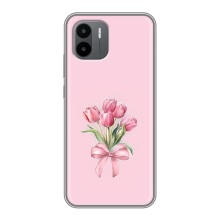 Чехол с розовым рисунком для Xiaomi Redmi A1 (Букет цветов)