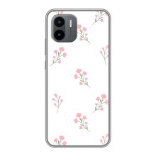 Чехол с розовым рисунком для Xiaomi Redmi A1 (Розовые цветы)