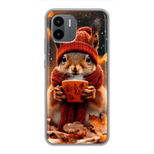 Печатный чехол «Зверята с кофе» для Xiaomi Redmi A1 – Белка с кофе