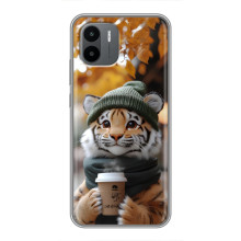 Печатный чехол «Зверята с кофе» для Xiaomi Redmi A1 – Тигр с кофе