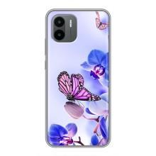 Чохли з квітами для Xiaomi Redmi A2 (VPrint) (Метелик на квітах)
