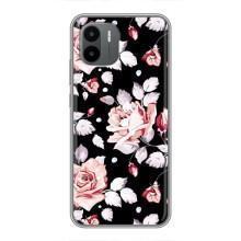Чохли з квітами для Xiaomi Redmi A2 (VPrint) (Квіти на чорному)