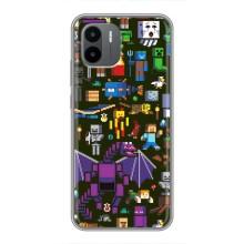 Чохол Майнкрафт на Xiaomi Redmi A2 (AlphaPrint) Minecraft (Колаж Майнкрафт)