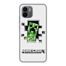Чохол Майнкрафт на Xiaomi Redmi A2 (AlphaPrint) Minecraft (кріпер Майнкрафт)