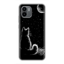 Чохол з принтом для Xiaomi Redmi A2 (AlphaPrint) Модні коти (Котик і місяць)
