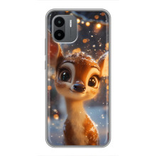 Яркий чехол для Xiaomi Redmi A2 с Зимними Оленятами – Оленёнок среди гирлянд