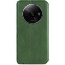 Шкіряний чохол-книжка GETMAN Cubic (PU) для Xiaomi Redmi A3 – Зелений