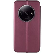 Кожаный чехол-книжка Classy для Xiaomi Redmi A3 – Бордовый