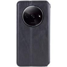 Кожаный чехол-книжка GETMAN Cubic (PU) для Xiaomi Redmi A3 – Черный