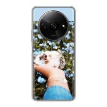 Чехлы с изображением разных животных для Xiaomi Redmi A3 (Ежик на руках)