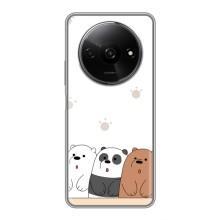 Чехлы с изображением разных животных для Xiaomi Redmi A3 (Удивленные медвеженки)