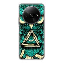 Чохли з принтом СОВИ для Xiaomi Redmi A3 – Зелена сова
