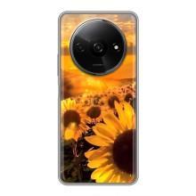 Чехол с Цветами для Xiaomi Redmi A3 (поле подсолнухов)