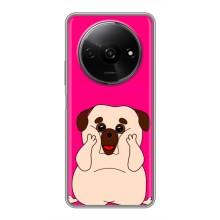 Чехол (ТПУ) Милые собачки для Xiaomi Redmi A3 – Веселый Мопсик
