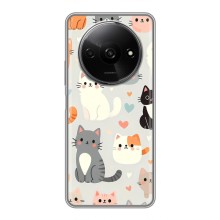 Чехол с рисунком кот на Xiaomi Redmi A3 (Коллаж котов)