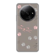 Чехол с рисунком кот на Xiaomi Redmi A3 (Лапы и усы)