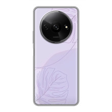 Чехол цветочный дизайн для Xiaomi Redmi A3 – Монстера фиолетовая