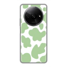Чохол з принтом корови на Xiaomi Redmi A3 (Зелений принт)