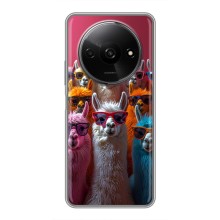Чехол с принтом стильные животные для Сяоми Редми А3 (Ламы в очках)