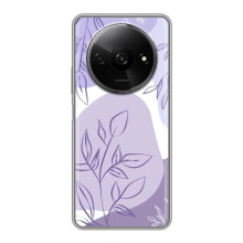 Силиконовый чехол с принтом в цветах на Xiaomi Redmi A3 – Фиолетовый дизайн