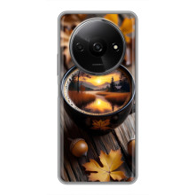 Чехол с уникальным дизайном «Осень с кофе» для Xiaomi Redmi A3 – Тёмный кофе