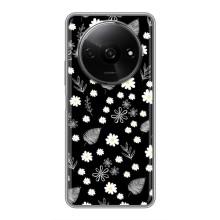 Чехлы с тематикой "ЦВЕТЫ" на Xiaomi Redmi A3 (цветение на чорном)